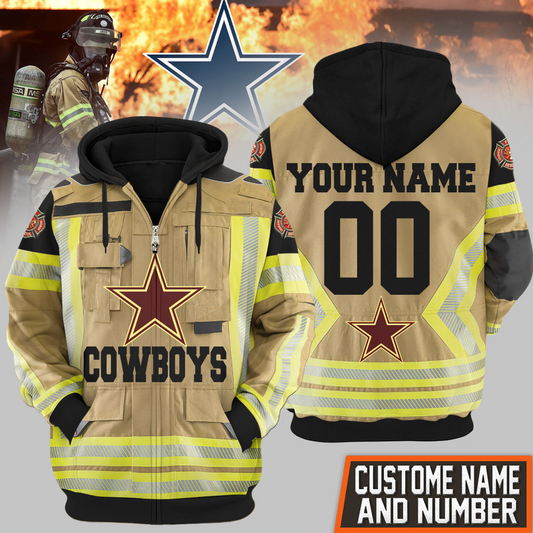 Premium NFL DAL Firefighter Zip Hoodie V1 NMD TTV