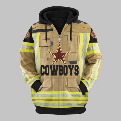 Premium NFL DAL Firefighter Zip Hoodie V1 NMD TTV