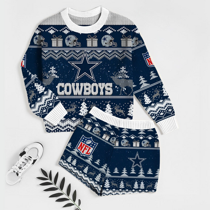 Premium NFL DAL Holiday Sweatshirt & Shorts Set V1 NMD TTV