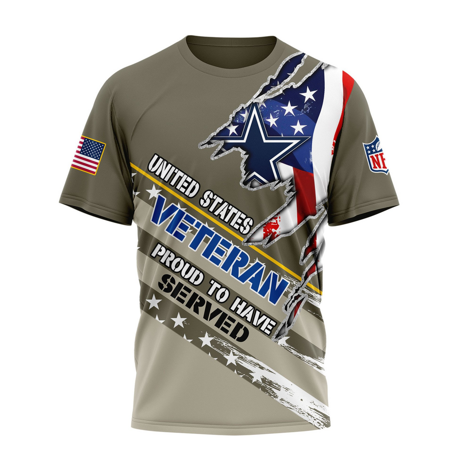 Premium NFL DAL Proud U.S. Veteran T-shirt V1 NMD TTV