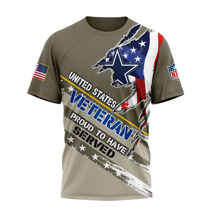 Premium NFL DAL Proud U.S. Veteran T-shirt V1 NMD TTV