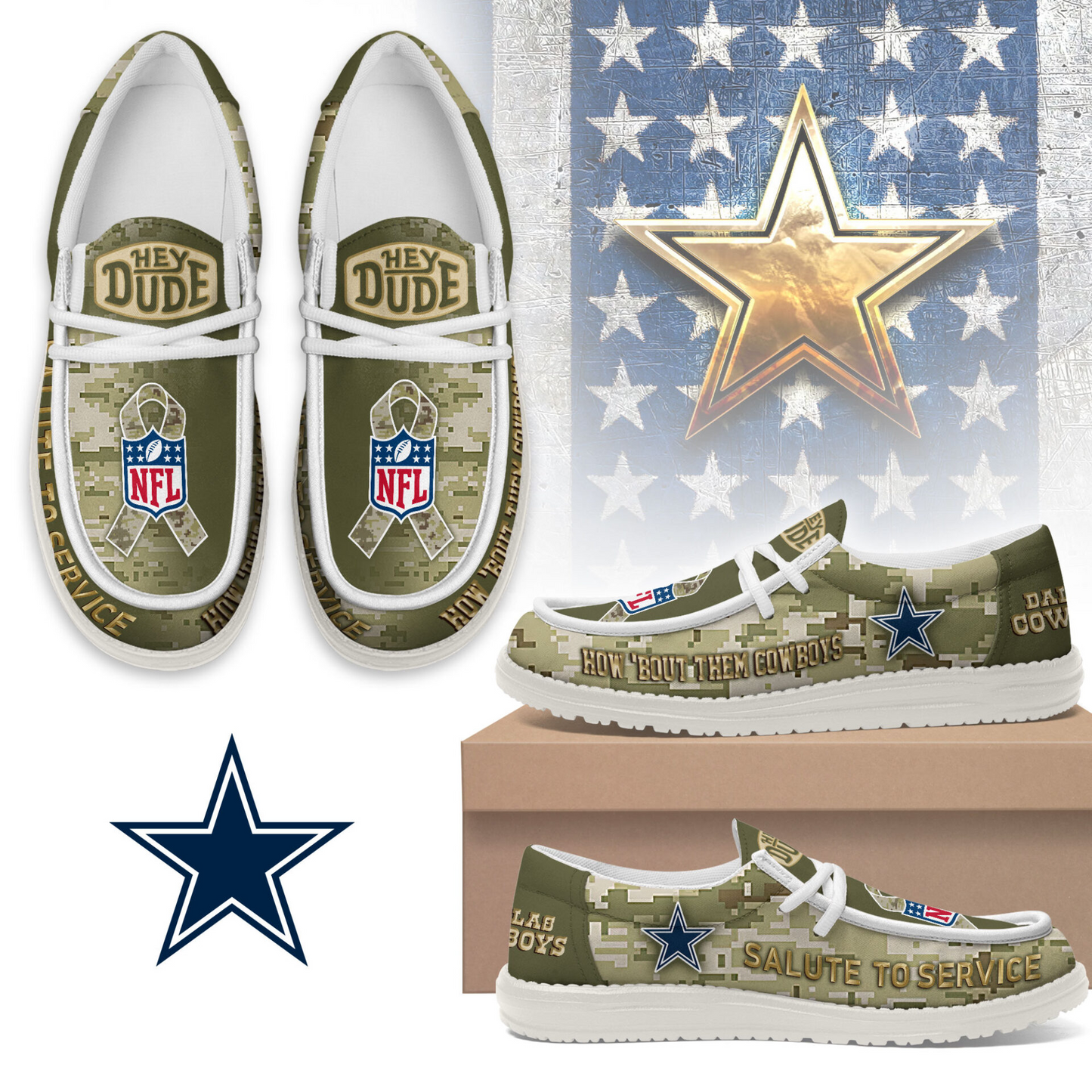 Premium NFL DAL Salute to Service Loafer V2 NMD TTV