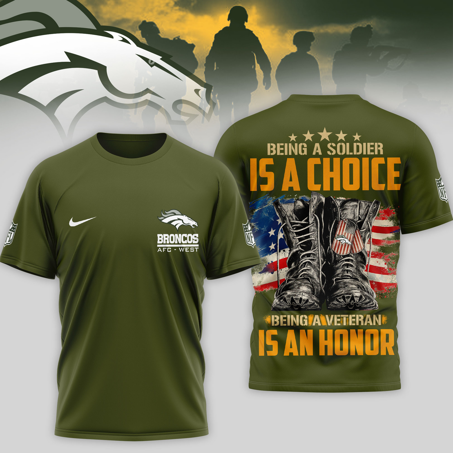 Premium NFL DEN Army Veteran Shirt V1 NMD 221025 TTV