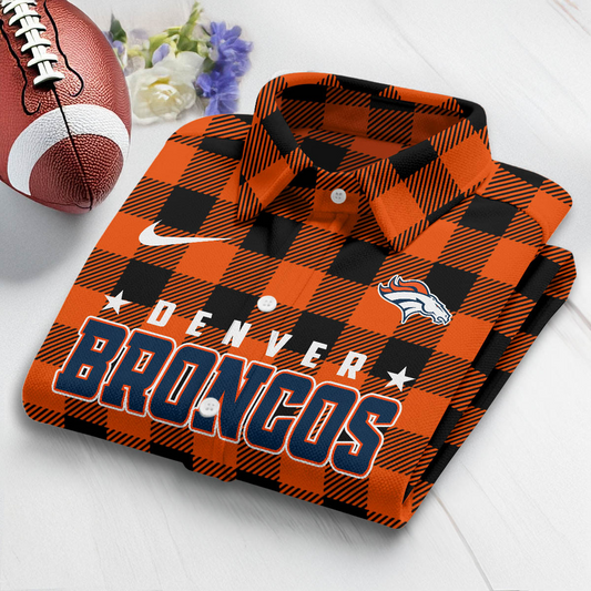 Premium NFL DEN Check Long-sleeve Casual Shirt V1 NMD TTV