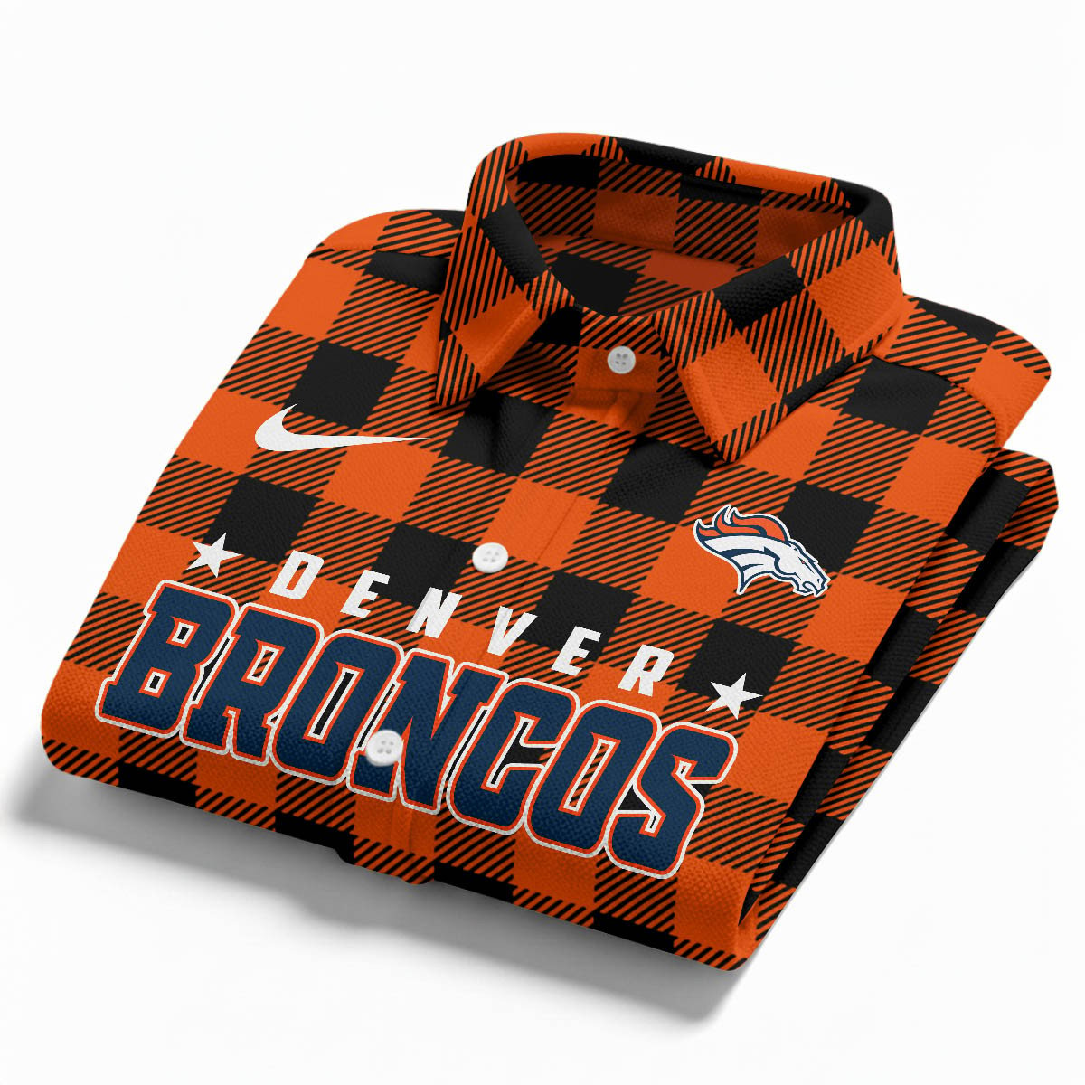 Premium NFL DEN Check Long-sleeve Casual Shirt V1 NMD TTV