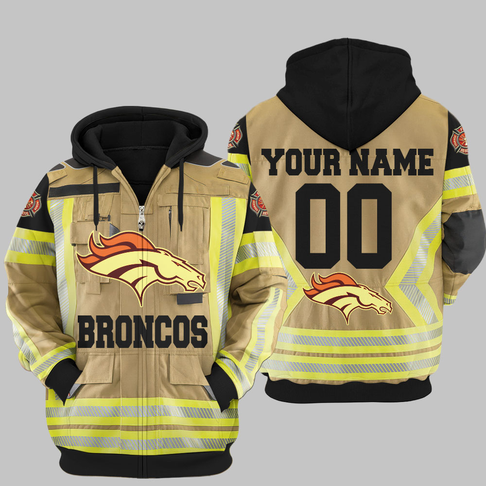 Premium NFL DEN Firefighter Zip Hoodie V1 NMD TTV