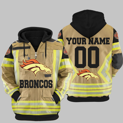 Premium NFL DEN Firefighter Zip Hoodie V1 NMD TTV