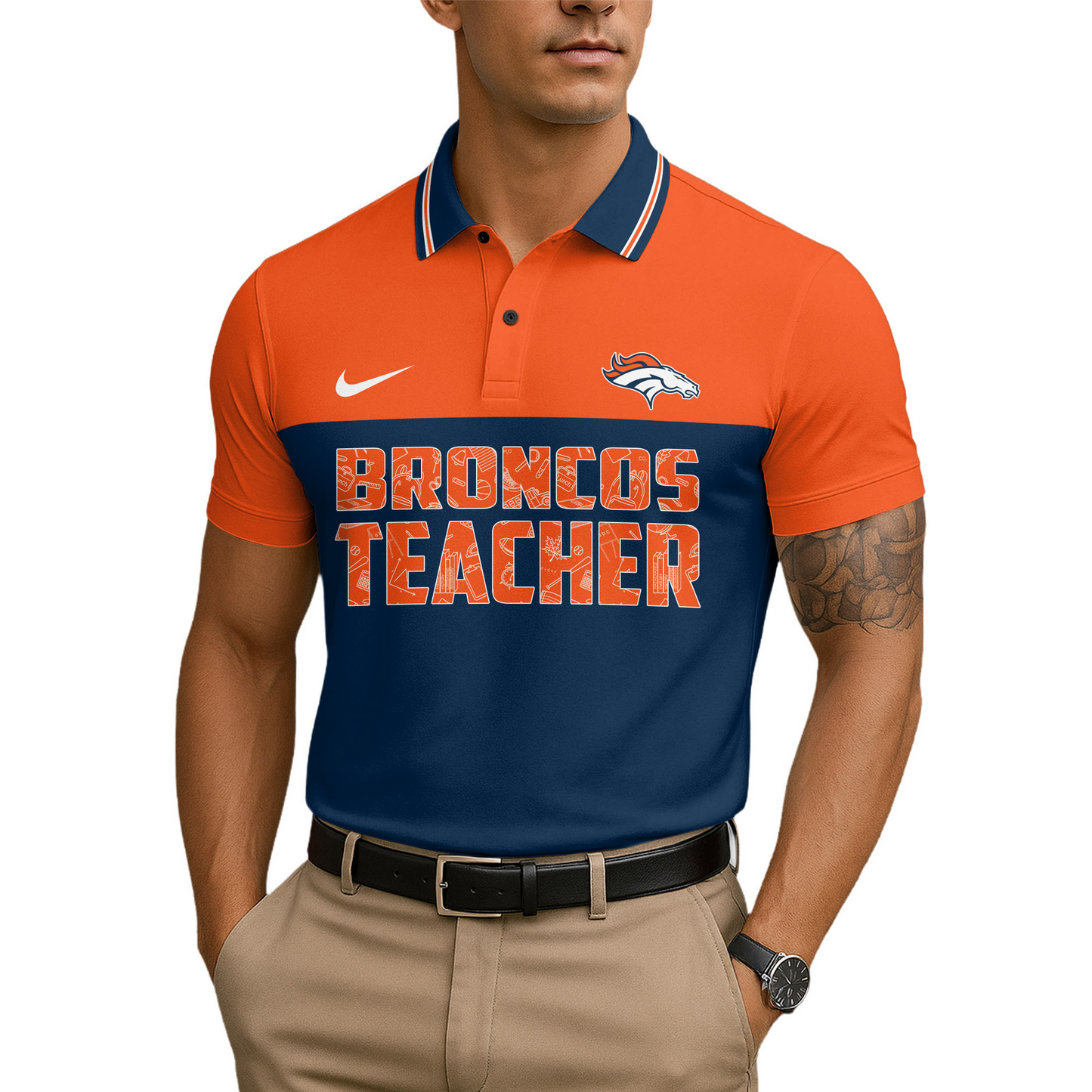 Premium NFL DEN Teacher Appreciation Polo Shirt V15 NMD TTV