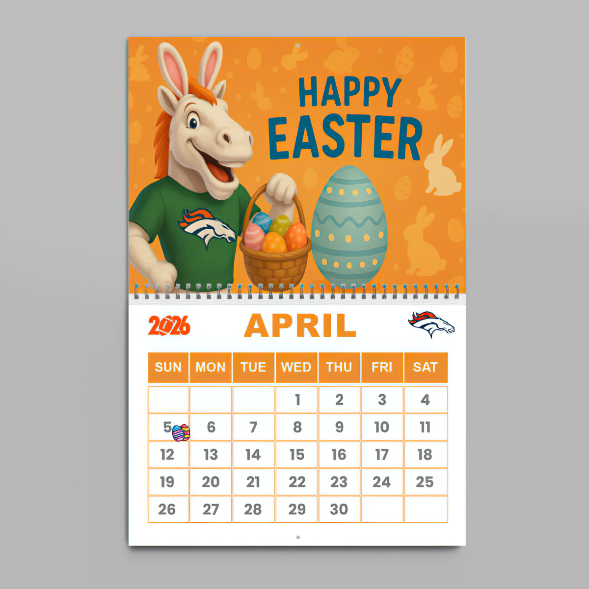 Premium NFL DEN Wall Calendar 2026 V1 NMD TTV