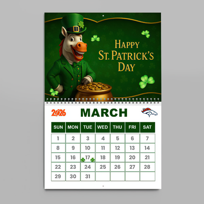 Premium NFL DEN Wall Calendar 2026 V1 NMD TTV