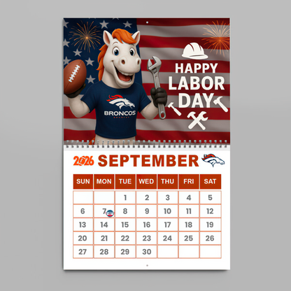 Premium NFL DEN Wall Calendar 2026 V1 NMD TTV