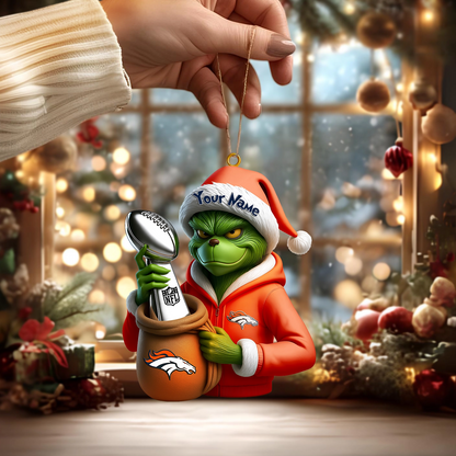 Premium NFL DEN x The Grinch Christmas Ornament V1 NMD TTV