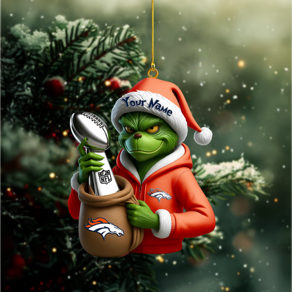 Premium NFL DEN x The Grinch Christmas Ornament V1 NMD TTV