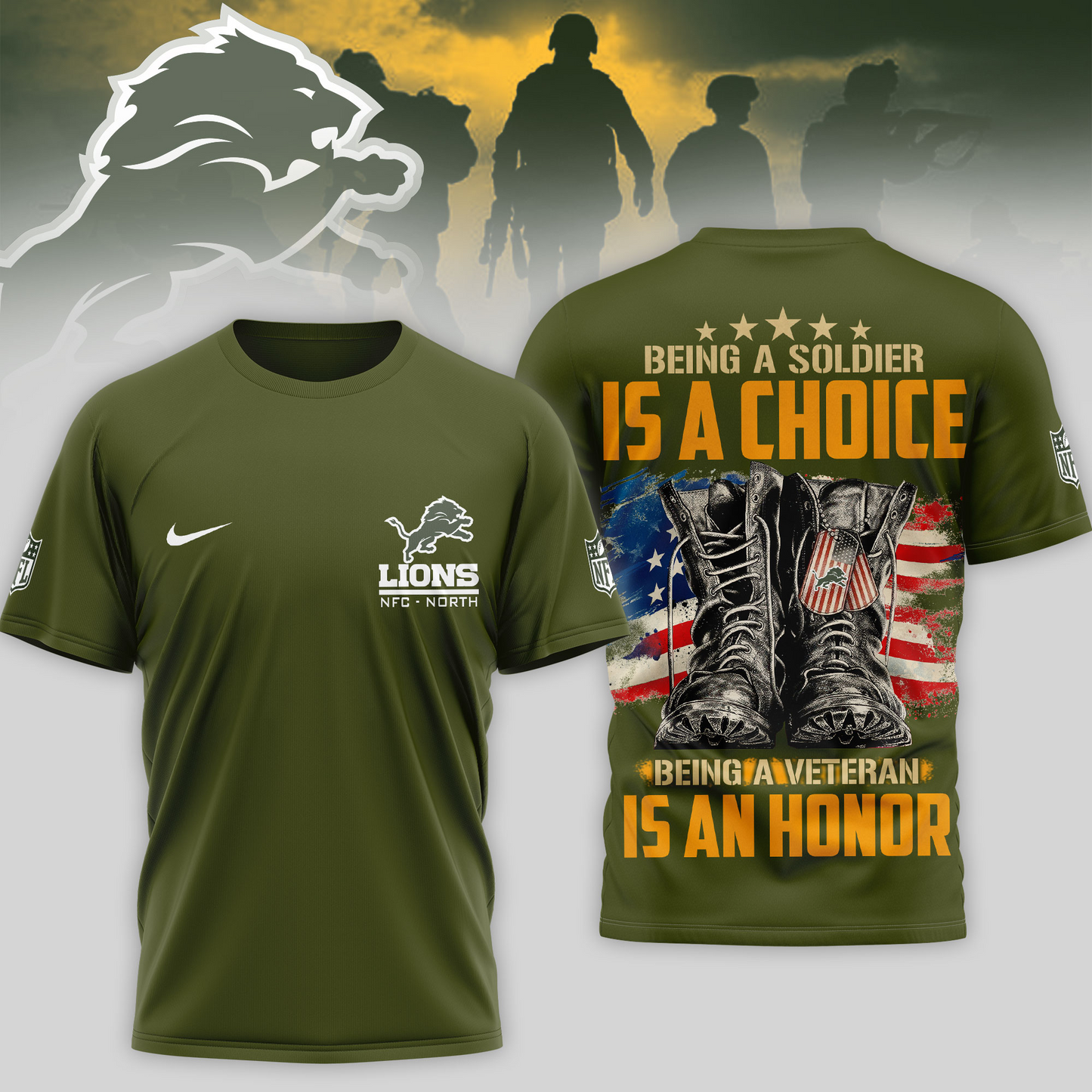 Premium NFL DET Army Veteran Shirt V1 NMD 221025 TTV
