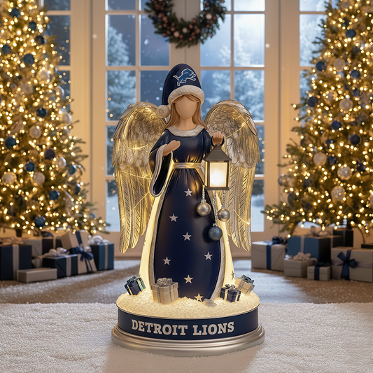 Premium NFL DET Christmas Angel Statue Led Light V1 NMD TTV