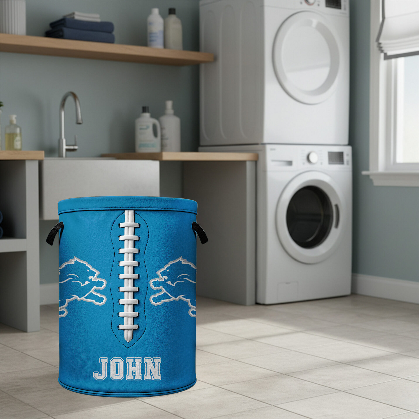 Premium NFL DET Clothes Hamper HI V1 NMD TTV