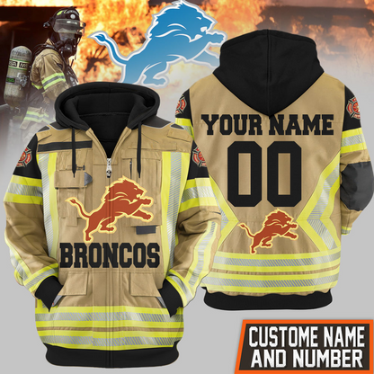 Premium NFL DET Firefighter Zip Hoodie V1 NMD TTV