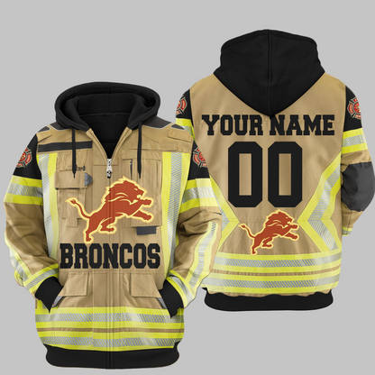 Premium NFL DET Firefighter Zip Hoodie V1 NMD TTV