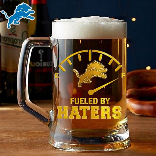 Premium NFL DET Fueled By Haters Beer Glasses V1 NMD 031125 TTV