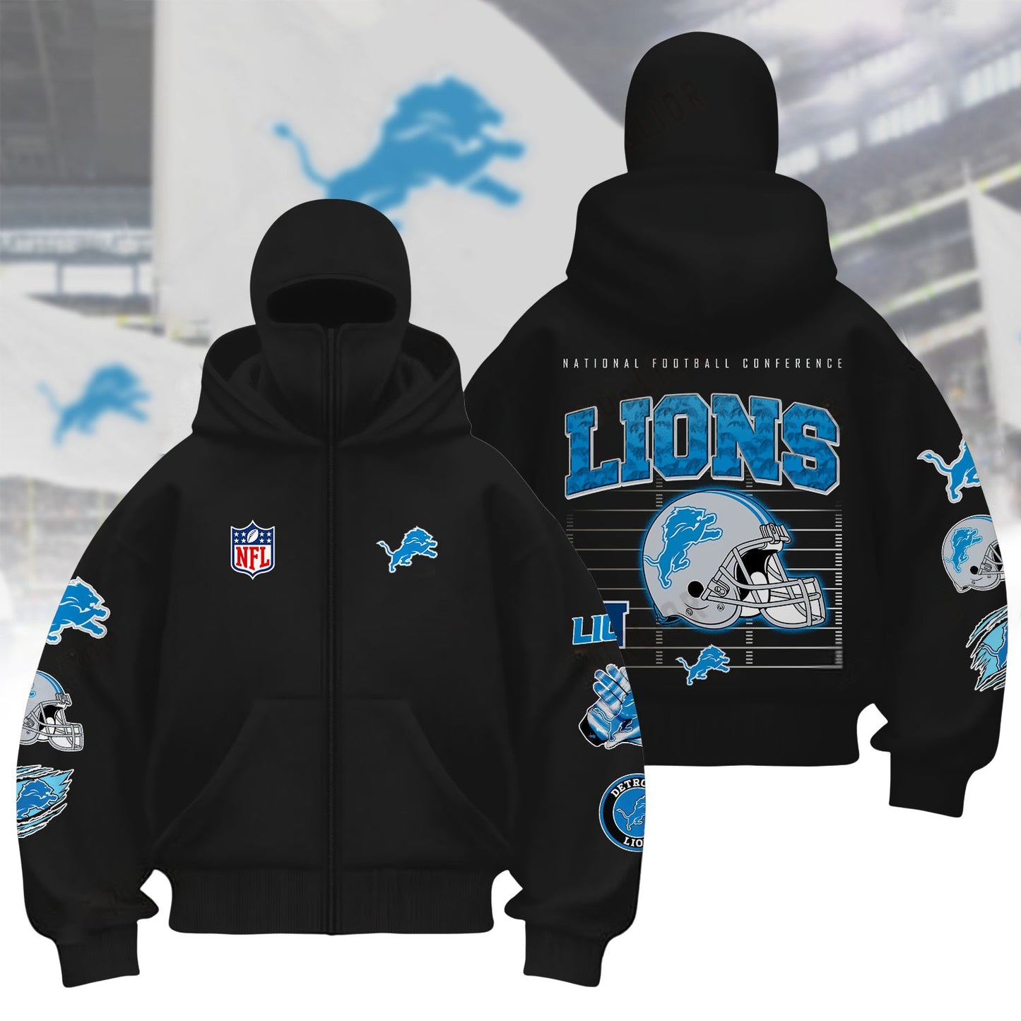 Premium NFL DET Hoodie Balaclava V1 NMD NHM