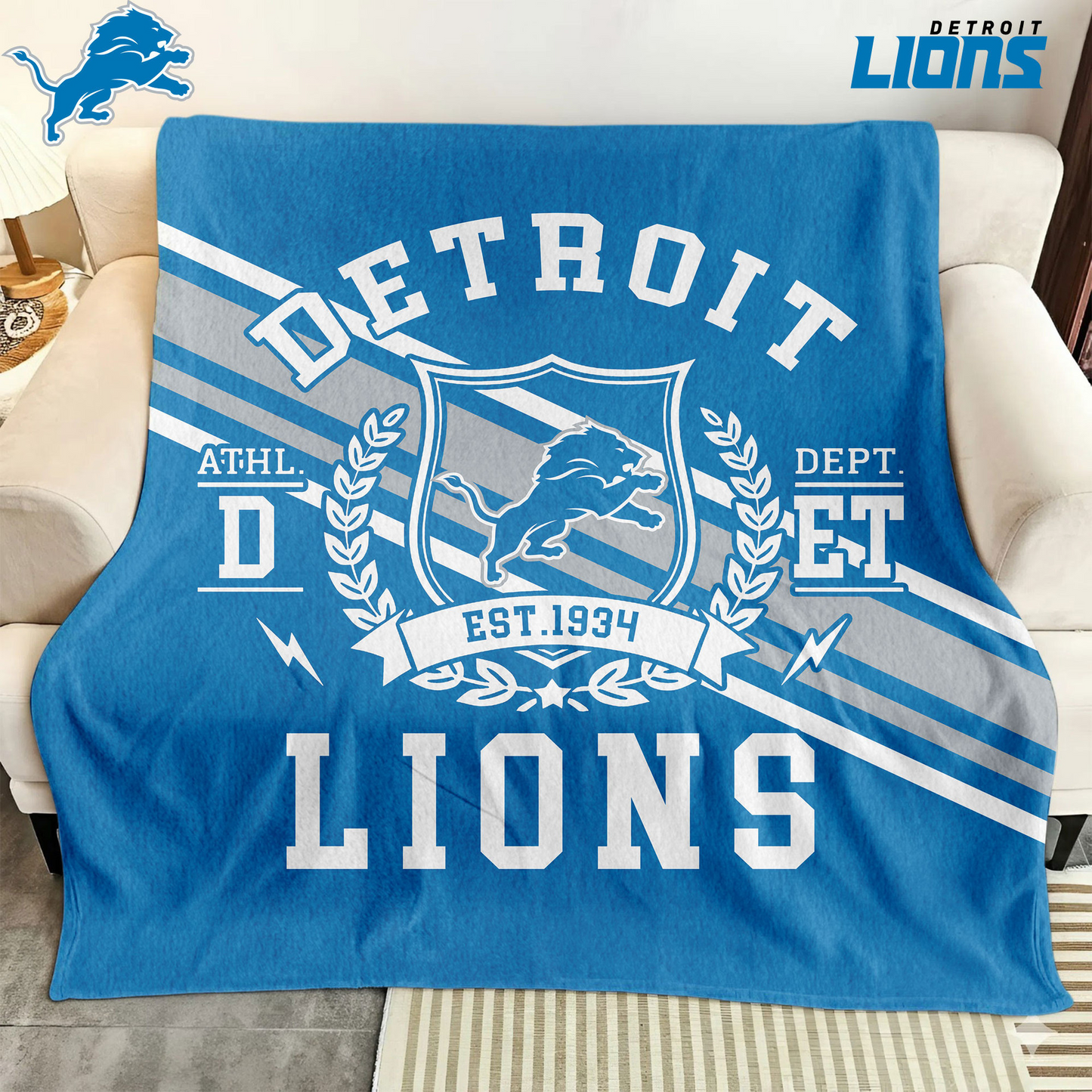 Premium NFL DET Legacy Fleece Blanket V3 NMD TTV