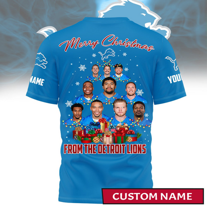 Premium NFL DET Merry Christmas T-shirt V1 NMD TTV