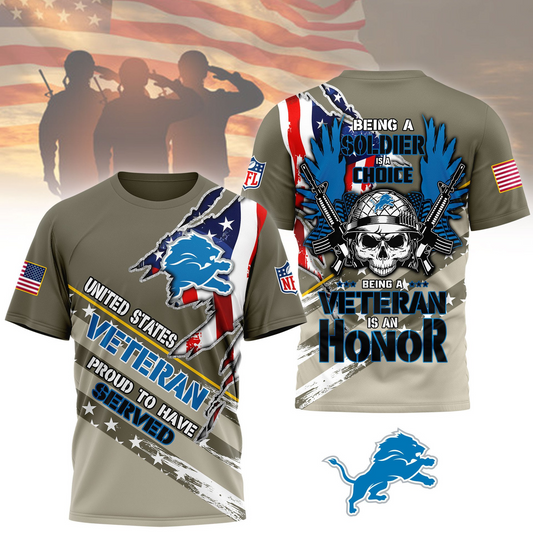 Premium NFL DET Proud U.S. Veteran T-shirt V1 NMD TTV