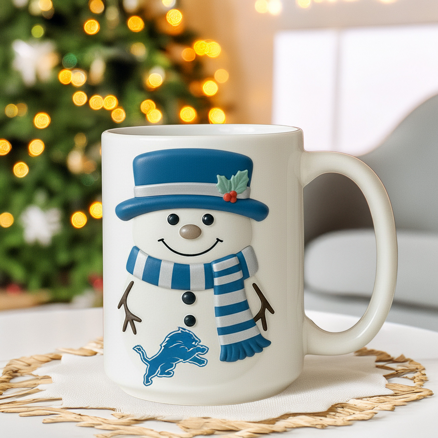 Premium NFL DET Santa Ceramic Mug V1 NMD TTV