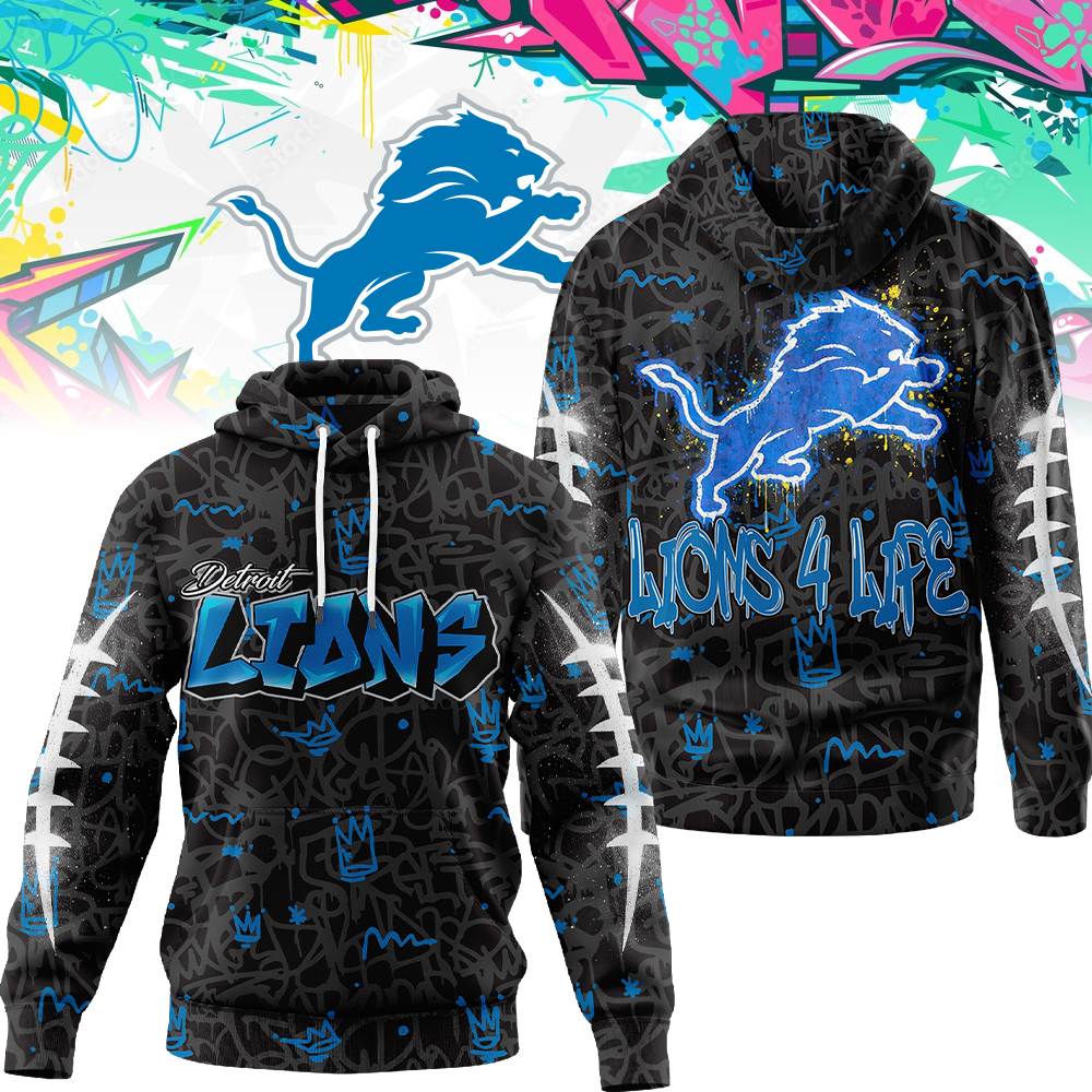 Premium NFL DET Special Graffiti Hoodie V2 NMD  TTV