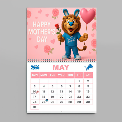 Premium NFL DET Wall Calendar 2026 V1 NMD TTV