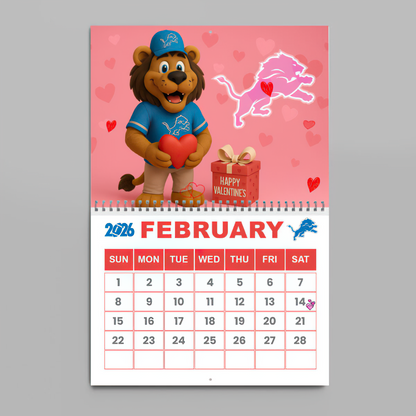 Premium NFL DET Wall Calendar 2026 V1 NMD TTV