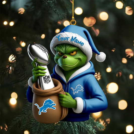 Premium NFL DET x The Grinch Christmas Ornament V1 NMD TTV