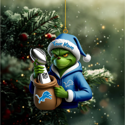 Premium NFL DET x The Grinch Christmas Ornament V1 NMD TTV