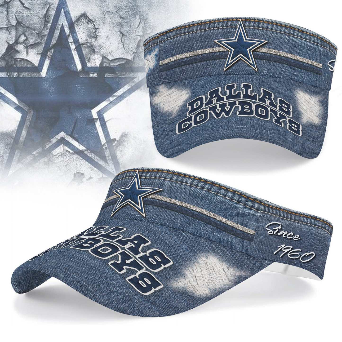 Premium NFL DLCB Denim Sun Visor Cap V2 NMD  DDT TTV