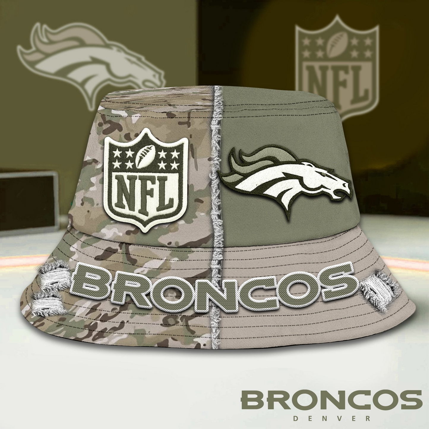Premium NFL DVBC Salute To Service Bucket Hat NMD  TTV
