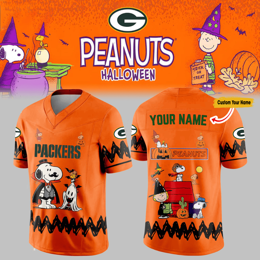 Premium NFL GB  x PEA Halloween V-neck Short Sleeve Jersey V1 NMD TTV