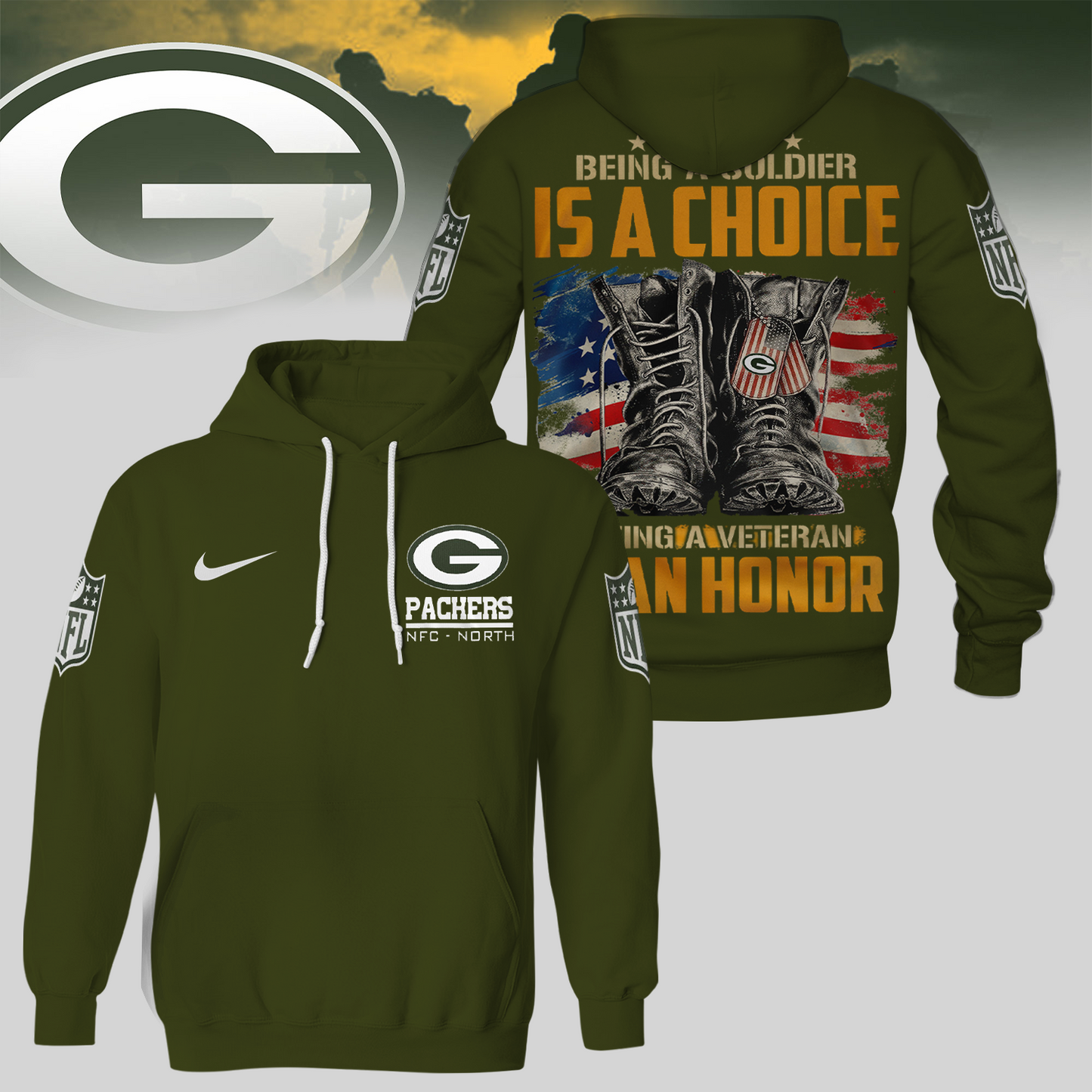 Premium NFL GB Army Veteran Shirt V1 NMD 221025 TTV