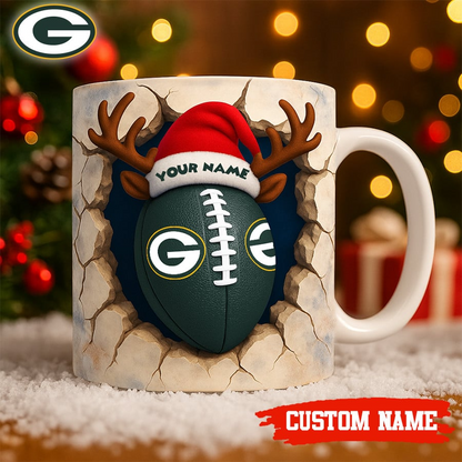 Premium NFL GB Christmas Football Ceramic Mug V2 NMD TTV