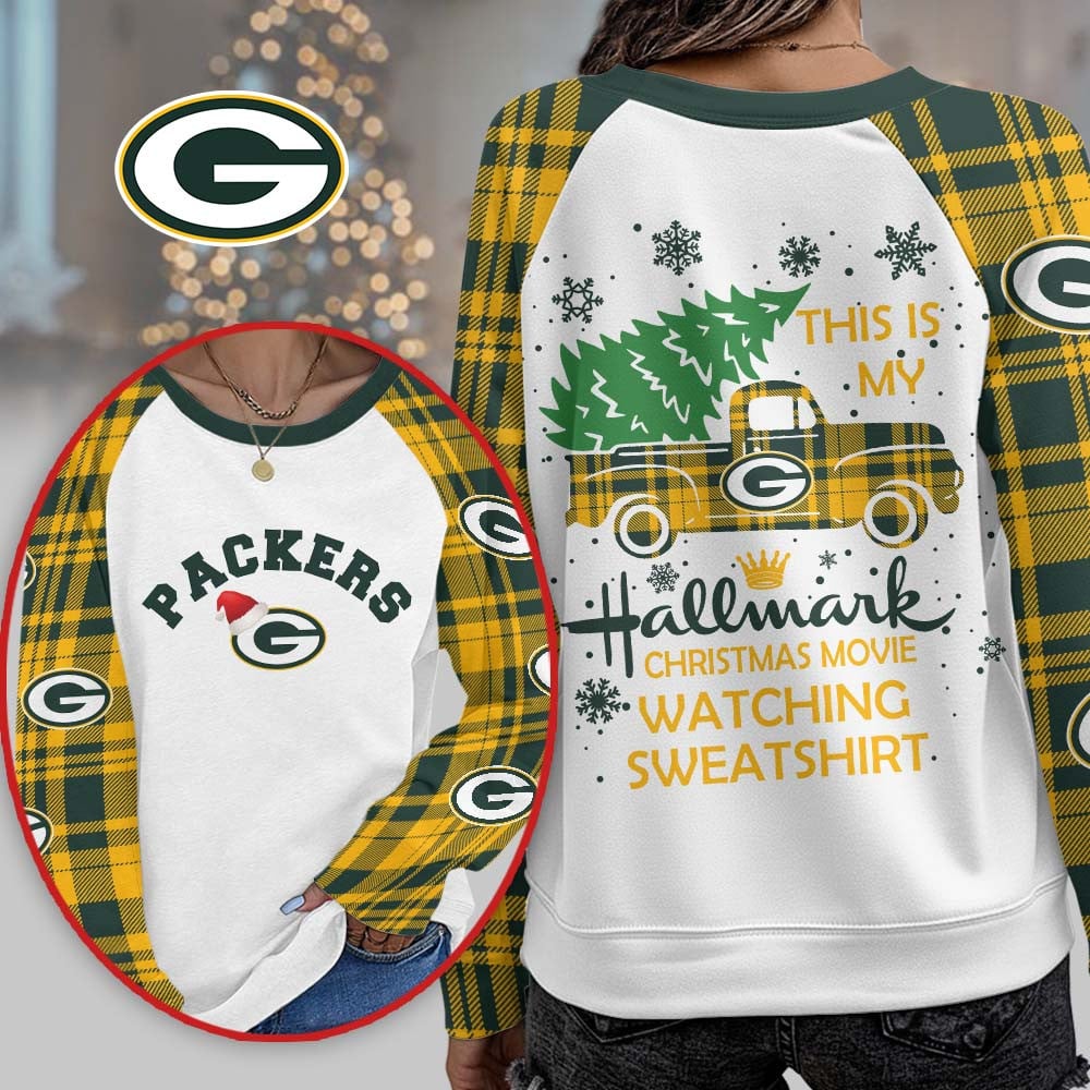 Premium NFL GB Cozy Round Neck Raglan Sleeve Sweatshirt V1 NMD NHM