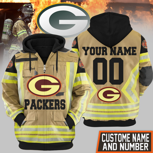 Premium NFL GB Firefighter Zip Hoodie V1 NMD TTV