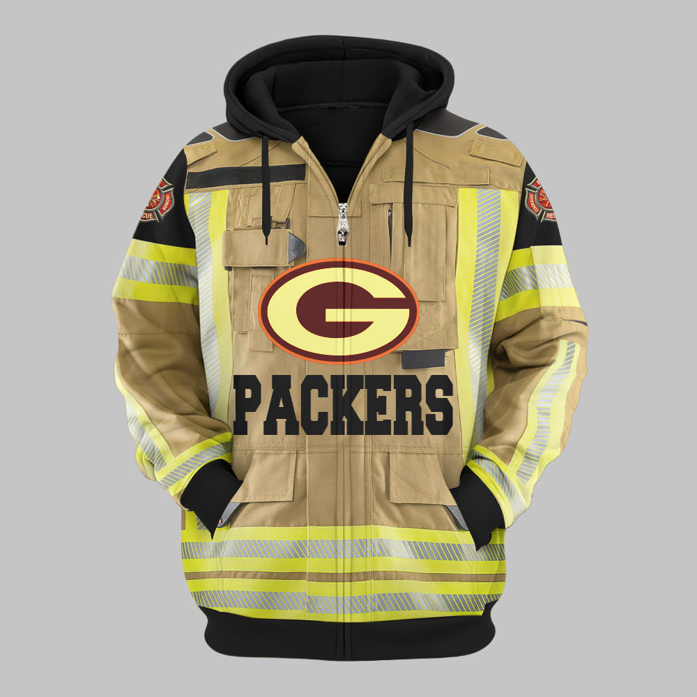 Premium NFL GB Firefighter Zip Hoodie V1 NMD TTV