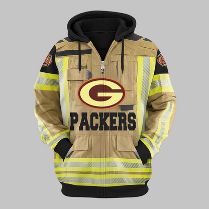 Premium NFL GB Firefighter Zip Hoodie V1 NMD TTV