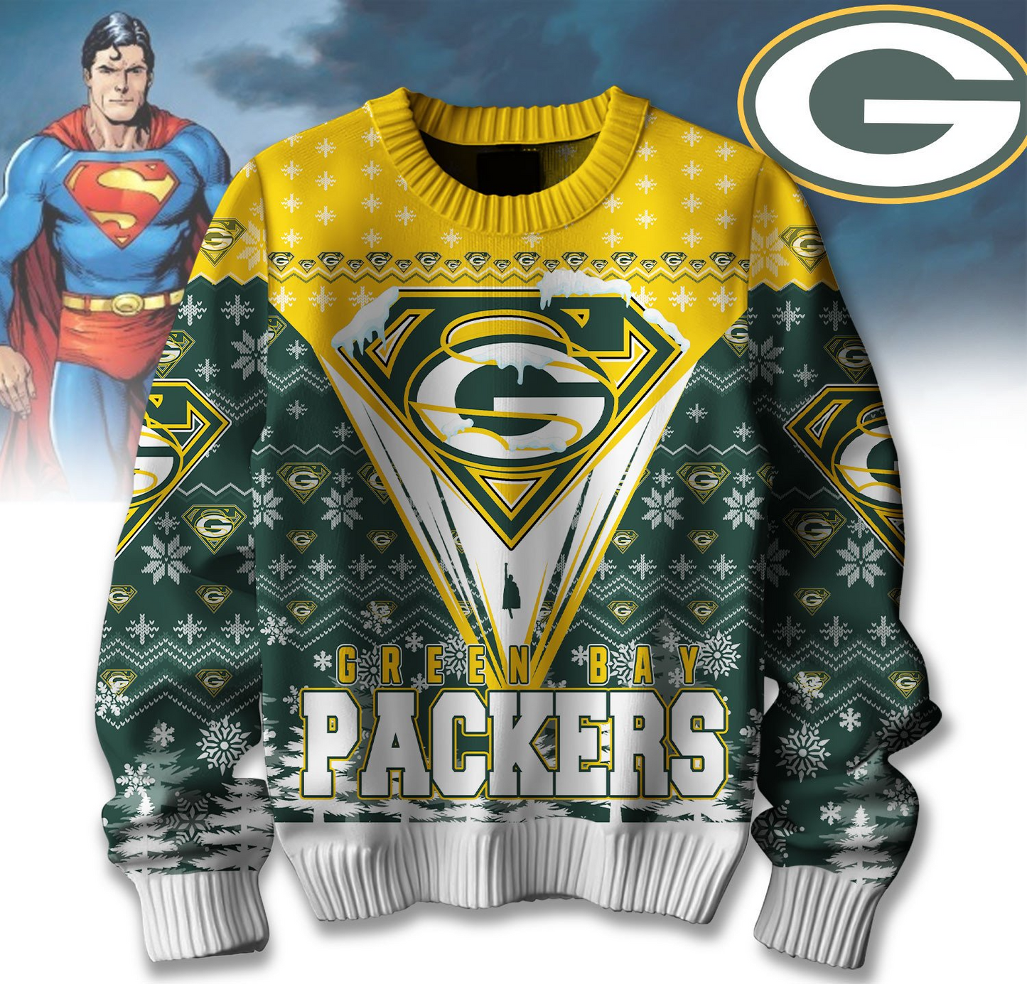 Premium NFL GB Merry Super Christmas Sweater V1 NMD TTV