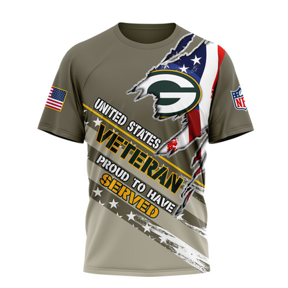 Premium NFL GB Proud U.S. Veteran T-shirt V1 NMD TTV