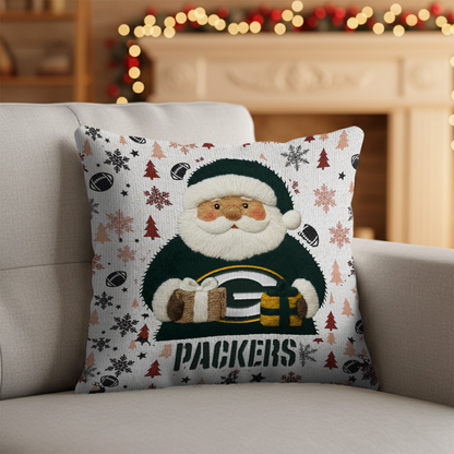 Premium NFL GB Santa Christmas Pillow V1 NMD TTV