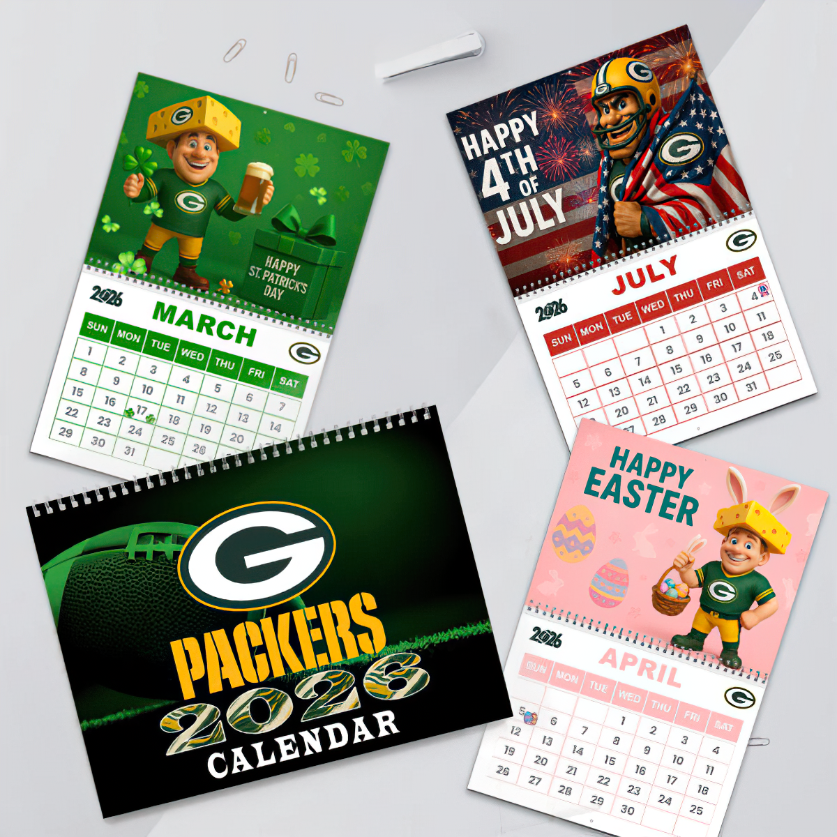 Premium NFL GB Wall Calendar 2026 V1 NMD TTV