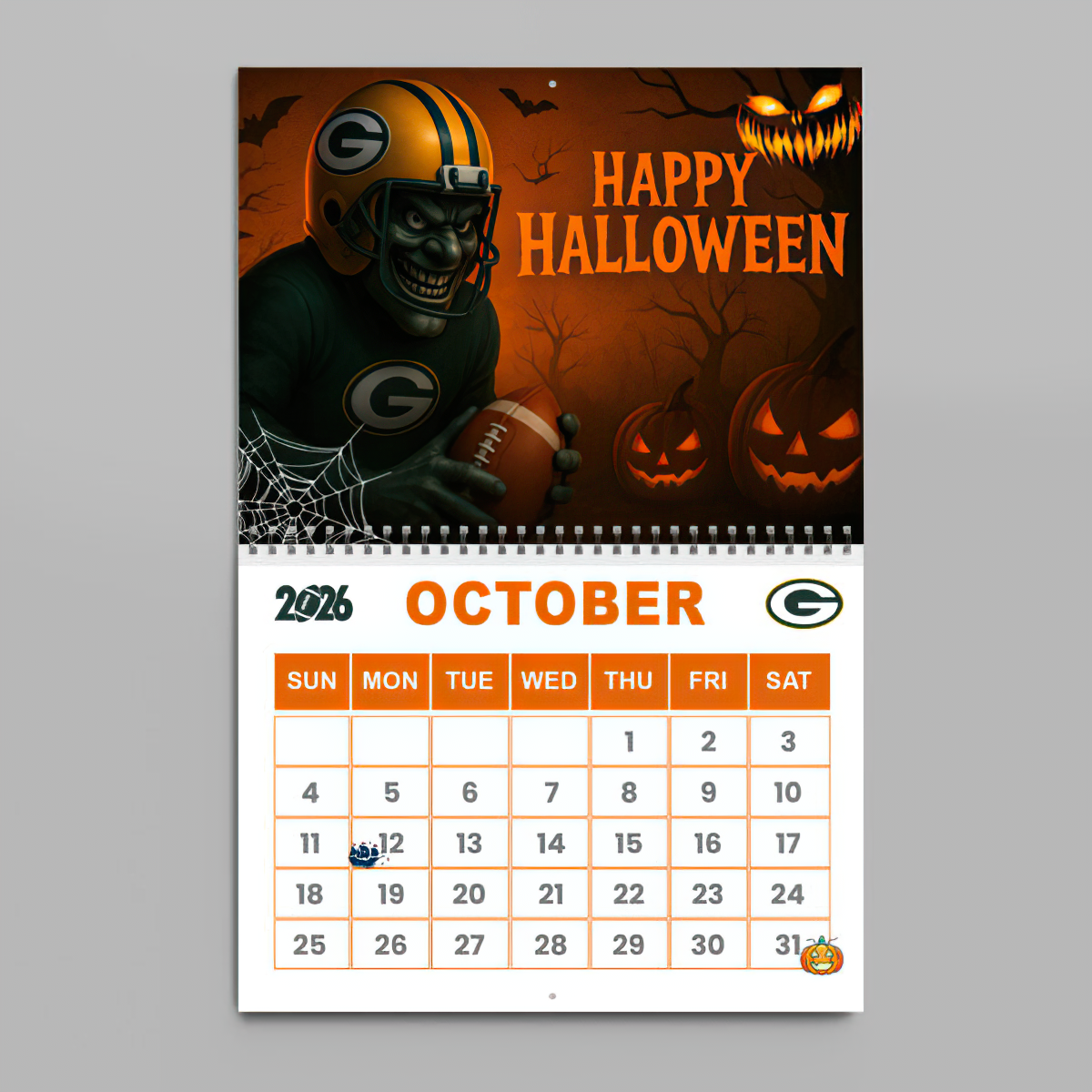 Premium NFL GB Wall Calendar 2026 V1 NMD TTV