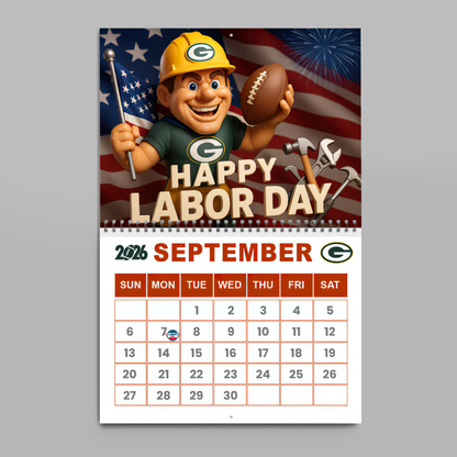 Premium NFL GB Wall Calendar 2026 V1 NMD TTV