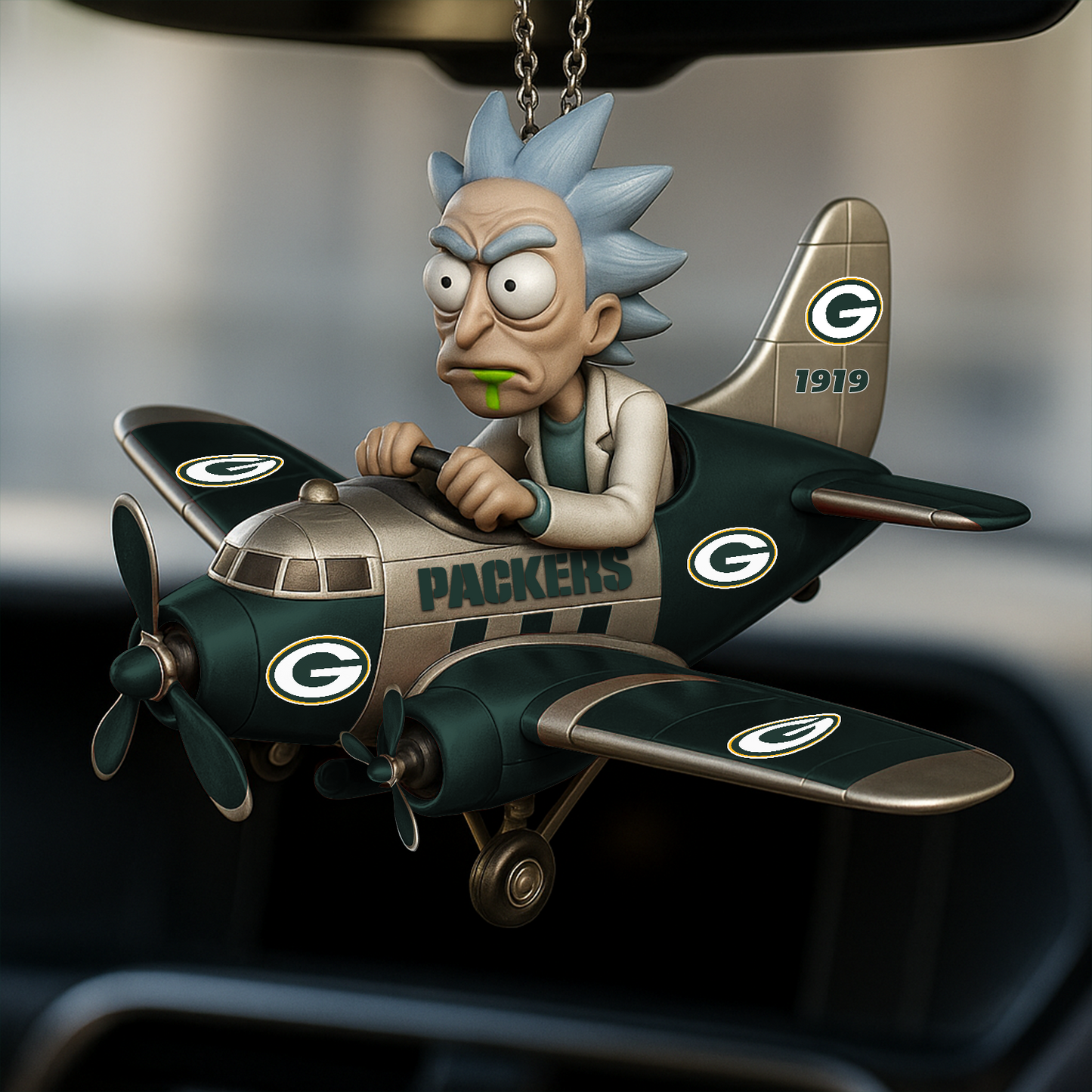 Premium NFL GB x RIC Car Ornament V1 DATND TANTD