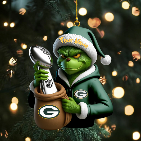 Premium NFL GB x The Grinch Christmas Ornament V1 NMD TTV